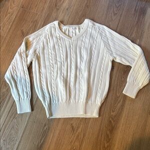 Brandy Melville Cream V-Neck Sweater